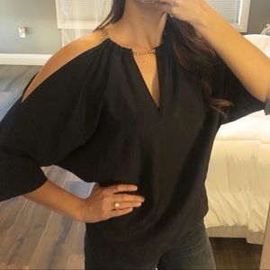 Michael Kors Navy Cold Shoulder Blouse